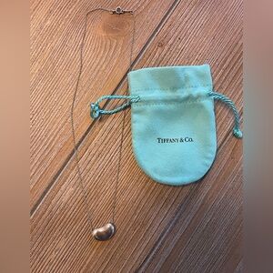 Tiffany & Co. Silver Large Bean Sterling Silver Necklace with Pouch 18mm